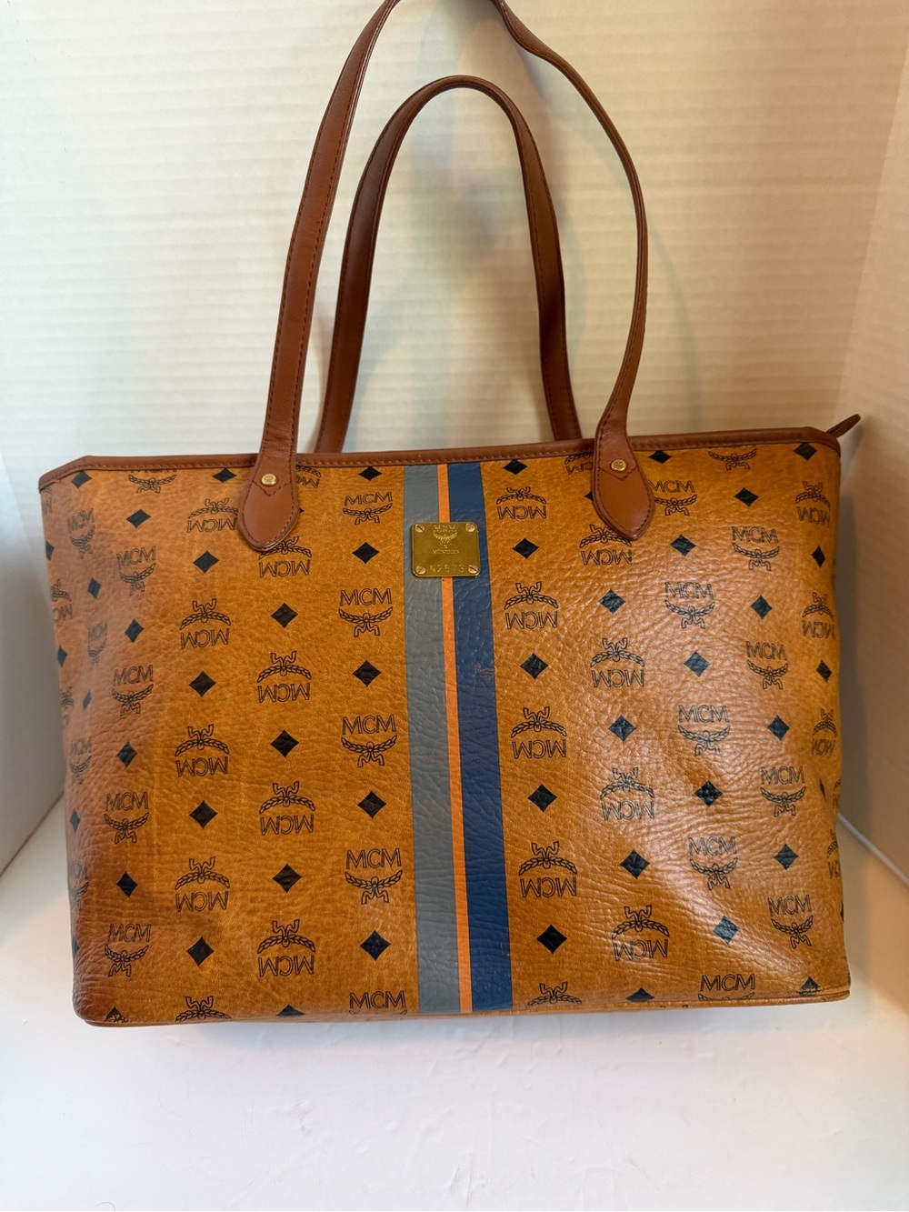 MCM Cognac Visetos Tote